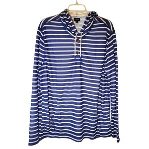 J. Crew blue and white pullover hoodie Size Large